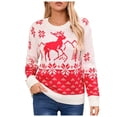 thumbnail image 1 of Chandail-Over Décontracté de Noël pour Femmes, Épais, Imprimé d'Hiver, Ample, 1 of 7