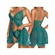 thumbnail image 1 of TRKIYQC Traje de pijama casual para mujer, sin mangas, sin espalda, con encaje floral, volantes, tops con tirantes + bragas de color sólido TRKIYQC  moda, 1 of 8