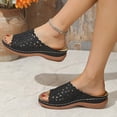 thumbnail image 6 of Mostsola Womens Sandals Boho Flower Hollow Out Wedge Sandals Slip on Shoes Slippers Summer Slides, 6 of 7