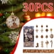 thumbnail image 3 of Decoraciones navideñas, adornos navideños, regalos navideños Juego de 30 adornos navideños con forma de bastón de caramelo y cinta. Combinación de bolas y cintas., 3 of 4