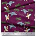thumbnail image 3 of Soimoi Pink Georgette Viscose Fabric Plam Tree,Chair & Girl Beach Print Sewing Fabric Yard 42 Inch Wide, 3 of 3