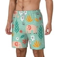 thumbnail image 2 of Gaeub Elephant and Flowers Mens Swim Trunks Stretch Beach Shorts Quick Dry for Men Swim Shorts Swimwear with Pockets- X-Large, 2 of 9