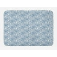 thumbnail image 1 of Blue and White Bath Mat, Abstract Doodle Flying Butterfly Motifs on Distorted Net Background, Plush Bathroom Decor Mat with Non Slip Backing, 29.5" X 17.5", Blue and White, by Ambesonne, 1 of 2