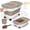 Khaki, variant on Flantor Dog Food Container 20 lbs, Collapsible Pet Food Storage Container with Rolling Wheels & Airtight