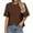 Coffee, variant on MIXUE Womens Summer Tops Summer Solid Color Crew Neck Short Sleeve Casual Pullover Tshirts Activewear,Brown,XXL
