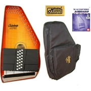 Oscar Schmidt 21 Chord Autoharp, Flame Maple Top, Honey Sunburst, OS11021FHS Bundle, OS11021FHS AC445PACK
