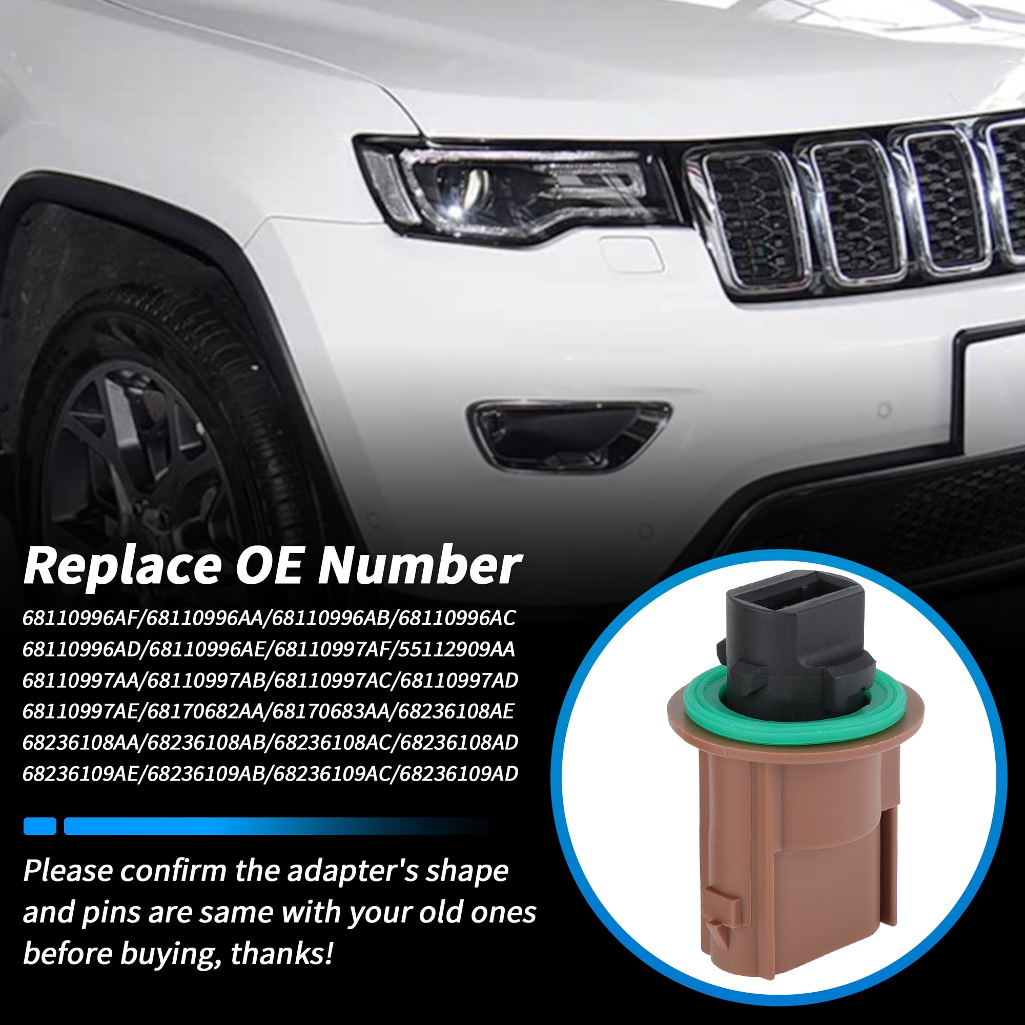 Unique Bargains Turn Signal Socket Connector Kit for Jeep Grand Cherokee 2012-2017