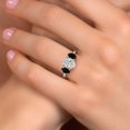 thumbnail image 3 of Gem Stone King 2.36 Cttw IGI Certified Lab Grown Diamond and Black Onyx in 925 Silver and 10K Yellow Gold Engagement Ring for Women | Center Diamond 1.5 Ct | D-E Color | VS1 Clarity | Size 6, 3 of 6