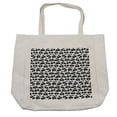 thumbnail image 1 of Black and White Shopping Bag, Monochrome Illustration of Pandas Indigenous Chinese Endangered Spices, Eco-Friendly Reusable Bag for Groceries Beach and More, 15.5" X 14.5", Cream, by Ambesonne, 1 of 2