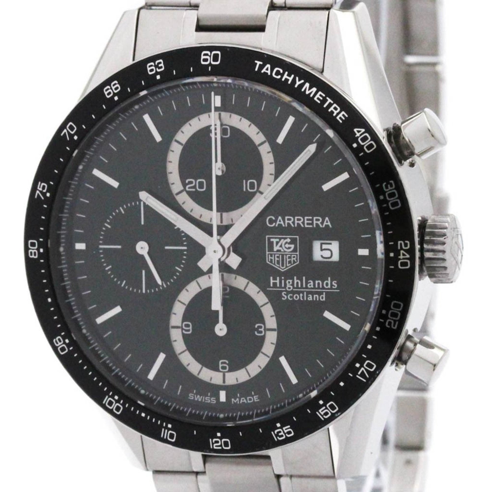 Pre-Owned TAG HEUER Carrera Highland Scotland Chronograph Watch CV2012 Polished (Good)