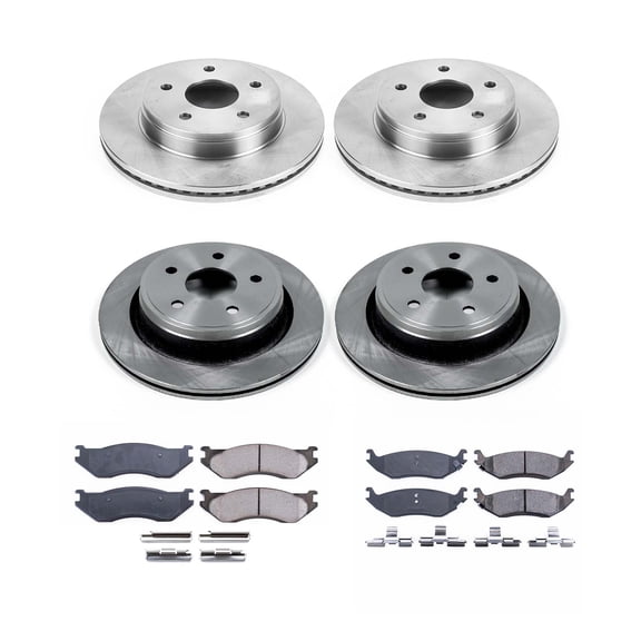 Ultimate Brakes Front and Rear Semi-Metallic Brake Pad and Rotor Kit with Hardware WM81337