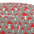 thumbnail image 3 of Mushroom Pouf Cover with Zipper, Amanita Mushrooms Pattern with Polka Dotted Backdrop Cartoon Toadstool, Soft Decorative Fabric Unstuffed Case, 30" W X 17.3" L, Taupe Cream Red, by Ambesonne, 3 of 5