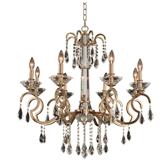 Allegri 031651-Fr001 Valencia 8 Light 32" Wide Taper Candle Style Chandelier - Brushed