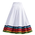 thumbnail image 6 of Umfun Women's Colorful Striped Maxi Skirt Elastic High Waist A-Line Flowy Skirt Summer Vacation Skirt, 6 of 8