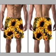 thumbnail image 3 of luoweisi Men's Beach Shorts Quick Dry Swim Trunks with Mesh Lining Sunflower L, 3 of 5