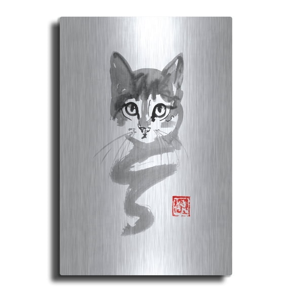 Luxe Metal Art 'Chat Line' by Pechane, Metal Wall Art, 24"x36"
