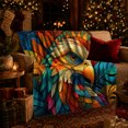 thumbnail image 3 of Vibrant Mandala Eagle Autumnal autumn celebration, Festive autumn celebration Scene, Warm Flannel Blanket for Living Room and Reading Nook, Art Lovers autumn celebration Gift, Festive Home Decor, 3 of 9