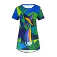 thumbnail image 2 of LilyLLL Womens Short Sleeve Round Neck Longline Tunic T Shirt Printed Blouse Tops, 2 of 2