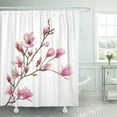 thumbnail image 1 of SUTTOM Branch Pink Magnolia Flower Isolated on White Background Spring Bud Shower Curtain 60x72 inch, 1 of 1