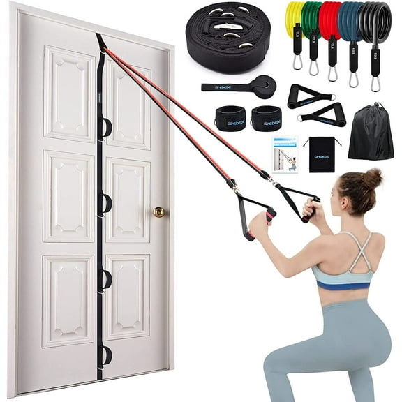Door Anchor Strap for Resistance Bands Exercises, Multi Point Anchor Gym Attachment for Home Fitness, Portable Door Band Resistance Workout Equipment, Easy to Install, Punch-Free, Nail-Free
