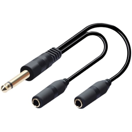 WINDLAND 6.35mm Male Plug Stereo to 2 6.35mm Female Plug Connectors Speaker Cable Splitters