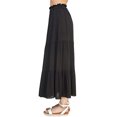 thumbnail image 2 of Pastel by Vivienne Women's Smocking Waist Tiered Long Skirt Plus Size Black X-Large, 2 of 3