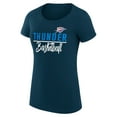 thumbnail image 2 of Women's G-III 4Her by Carl Banks Navy Oklahoma City Thunder Team Sport Fitted V-Neck T-Shirt, 2 of 3