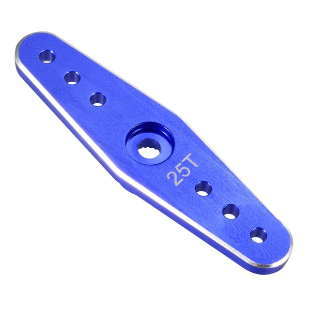 Hélice de servo de aluminio 25T 22A azul, agujero de 3mm, brazo doble para Futaba 1 pieza