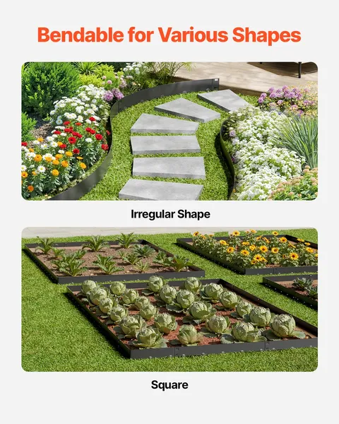Rust-Resistant Steel Landscape Edging 5 Pack-39x3 Inches Durable Garden Border for Enhanced Outdoor Aesthetics