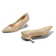 thumbnail image 4 of LuckLilac Women's Pumps 2.1inch Shoes Slip-Resistant Dress Shoes, Low Kitten Heel, Pointy Toe, Gold,9.5M, 4 of 5