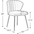 thumbnail image 2 of Velvet Dining Chairs Set of 2, Modern Upholstered Side Chair with Golden Legs, Small Cute Armless Accent Chair for Living Room, Kitchen, Bedroom, Beauty Room/Fuchsia, 2 of 8