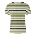 thumbnail image 3 of Lmnyox Men's Short Sleeve T Shirt Casual Striped Print Crew Neck Tee Big and Tall Summer Beach Shirts Tops, 3 of 5