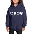 thumbnail image 2 of ATOGUTA Valentine's Day Sweatshirts for Girls Hooded Heart Graphic Sweatshirt Fall Winter Kid Long Sleeve Shirt Pullover Top Size 3T-14, Navy, 2 of 6