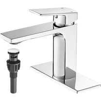 Chrome Bathroom Faucets 1 Hole Single Handle Bathroom Vanity Sink Faucet with Pop-up Drain and Faucet Supply Lines Rv Lavatory Vessel Faucet Basin Mixer Tap