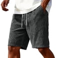 thumbnail image 4 of Men‘s Corduroy Shorts Casual Elastic Waistband Regular Fit Shorts Solid Color Lightweight Shorts with Pockets, XL, 4 of 9