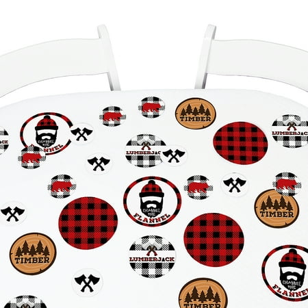 Buffalo Plaid Flannel - Lumberjack - Channel The Flannel - Buffalo Plaid Party Giant Circle Confetti - Party Decorations - Large Confetti 27 Ct