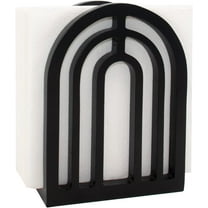 Arikago Farmhouse Napkin Holder, Solid Wood Arch Napkin Holder for Tables, Rustic Napkin Holder for Kitchen, Black