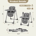 thumbnail image 6 of Babyeap Baby High Chair, Convertible Adjustable Feeding Chair with Removable Double Tray, Adjustable & Foldable Design Converts to Toddler Chair, for Babies & Toddlers,Gray, 6 of 9