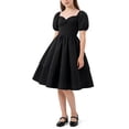 thumbnail image 2 of Vestido Formal Largo para Niñas Color Sólido Manga Corta Vestido Cómodo Casual de los Niños, Vestido de Fiesta de Nylon Suave Spandex, 2 of 9