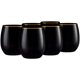 thumbnail image 1 of Copas de vino BLUESKY Elegant sin tallo negras con borde dorado, 360 ml, 1 of 5