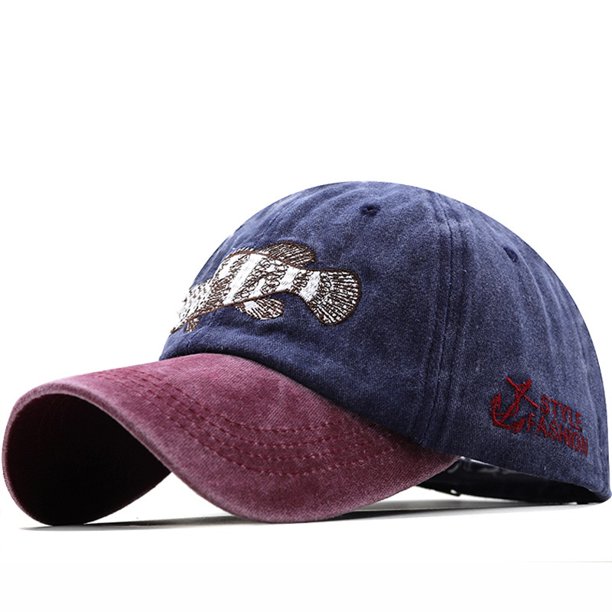 New Outdoor Washed Cotton Baseball Cap Fish Embroidered Bone Women's Men's Summer Casual Adjustable Fisher Brand Trucker Hat Gao Jinjia LED