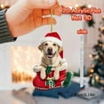 thumbnail image 3 of HomeKingdee Labrador Retriever 2D Flat Christmas Ornament, Yellow Lab in Red Santa Gift Bag Pine Tree Decor, Hanging House Charm Eve Keepsake, Car Rear View Mirror Accessories, Xmas Gift, 3 of 5