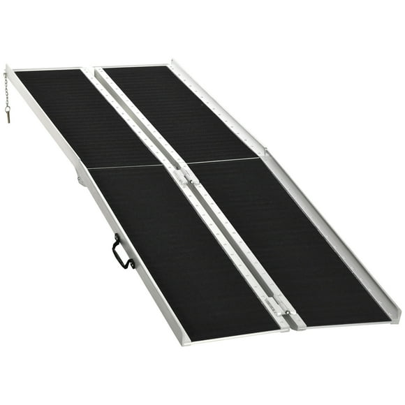 HOMCOM 8ft Wheelchair Ramp Scooter Mobility Non-Skid Layering Black