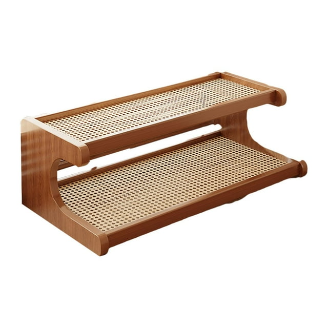 Estante de almacenamiento de tazas de café estante decorativo de decoración del hogar para encimera para la mesa de comedor de la mesa del gabinete de 2 nivel 50 cm