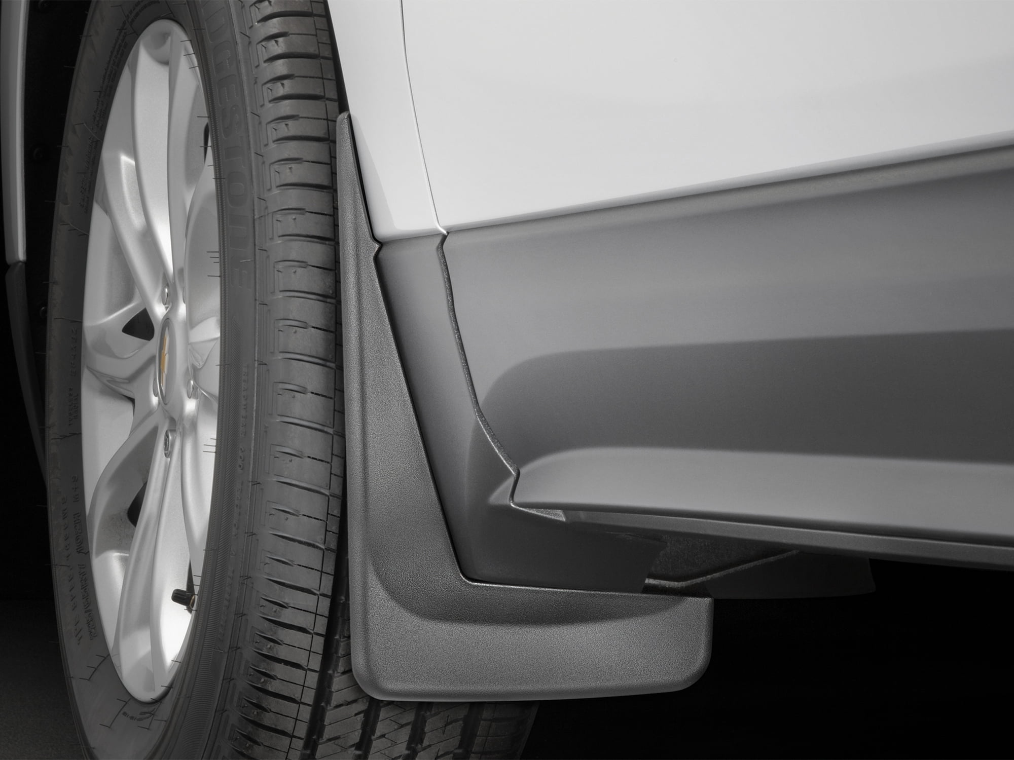 WeatherTech Custom No Drill Splash Guard MudFlaps compatible with 2018-2024 Chevrolet Equinox, Front Pair - Black