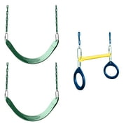 Swing-N-Slide 2 Green Swing Seats and Ring/Trapeze Bar Combo