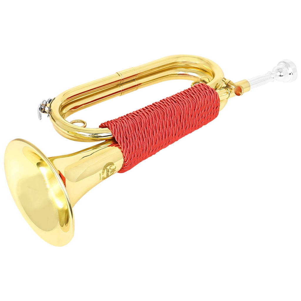 Metal Militaries Cavalry Bugle Trumpet Portables Cavalry Trumpet Brass Instrument