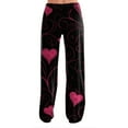 thumbnail image 4 of Resicozy Women's Valentine Pajama Pants Casual Long Pajama Lounge Pants Drawstring Sleepwear Heart Print Design Purple Pink 3XL, 4 of 6