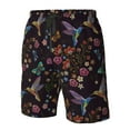 thumbnail image 4 of Cauagu Humming Bird And Tropical Flowers Print Men's Swim Trunks,Hawaiian Bathing Suit Swimsuits Beach Shorts with Pockets for Men Quick Dry Swimming Board Shorts-XX-Large, 4 of 6