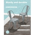 thumbnail image 7 of Stackable Metal Dining Chair for Kitchen Dining Room Café Restaurant Bistro Patio Vintage Style Sets of 4, Gray Color, 7 of 7